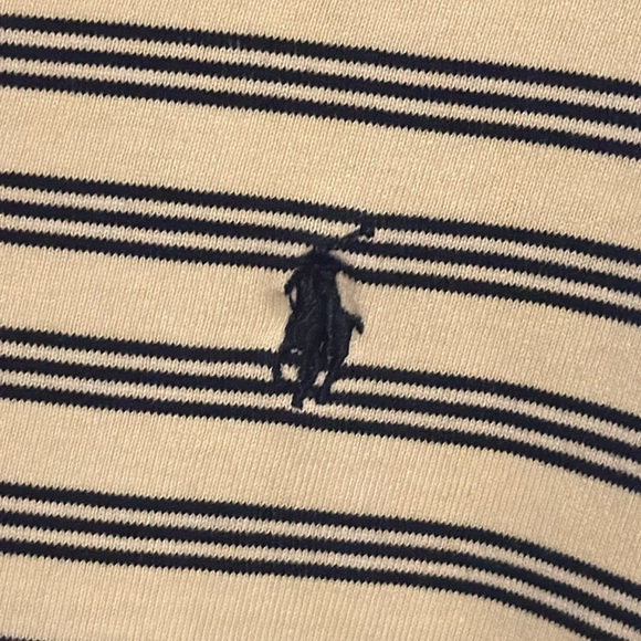 Large - Polo Ralph Lauren Collared Shirt - Yellow w/ Black Stripes - Picture 3 of 6